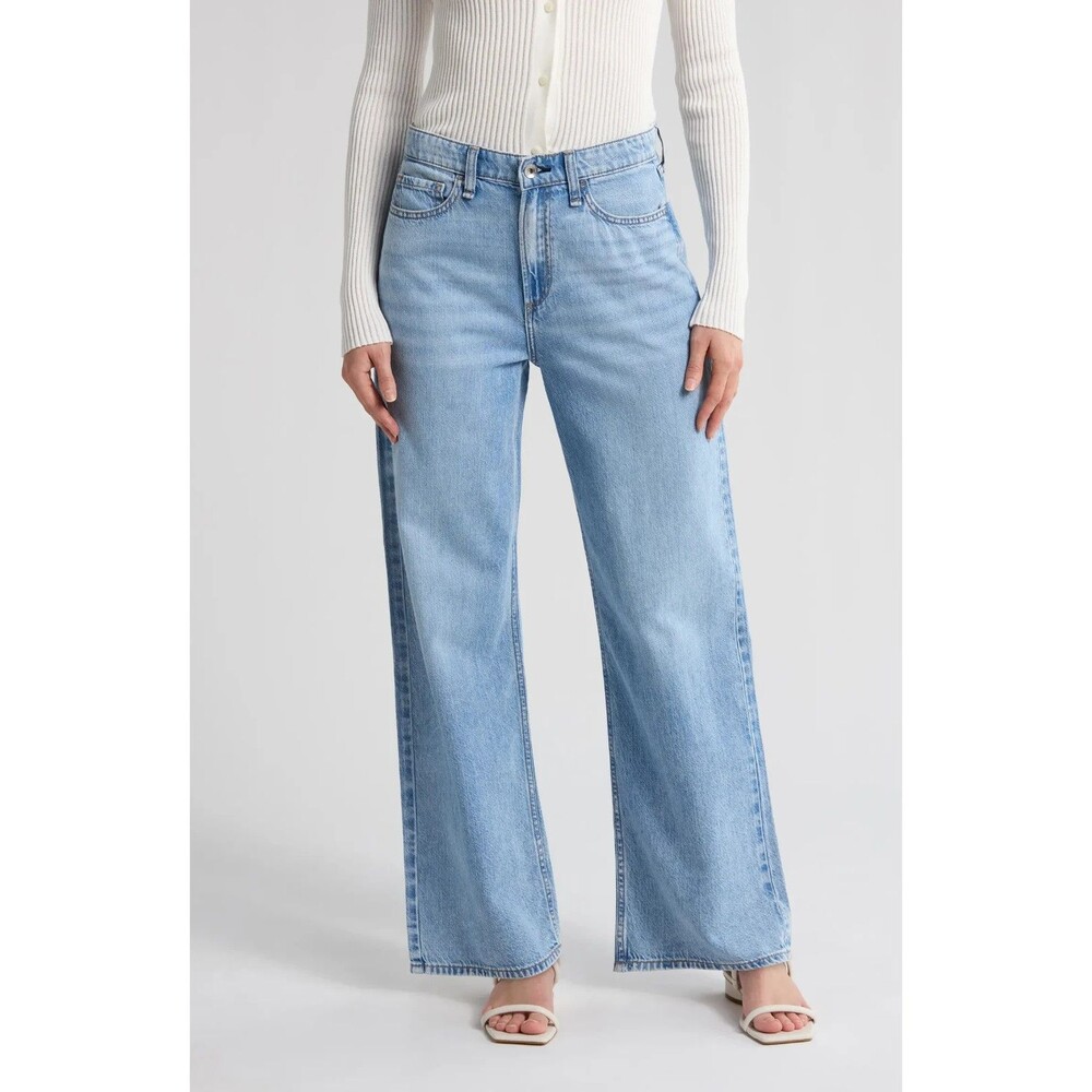 Rag & Bone Lori Featherweight High-Rise Wide Leg Full Length Jeans Womens Sz 27